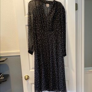 Elegant Black Polka Dot Dress